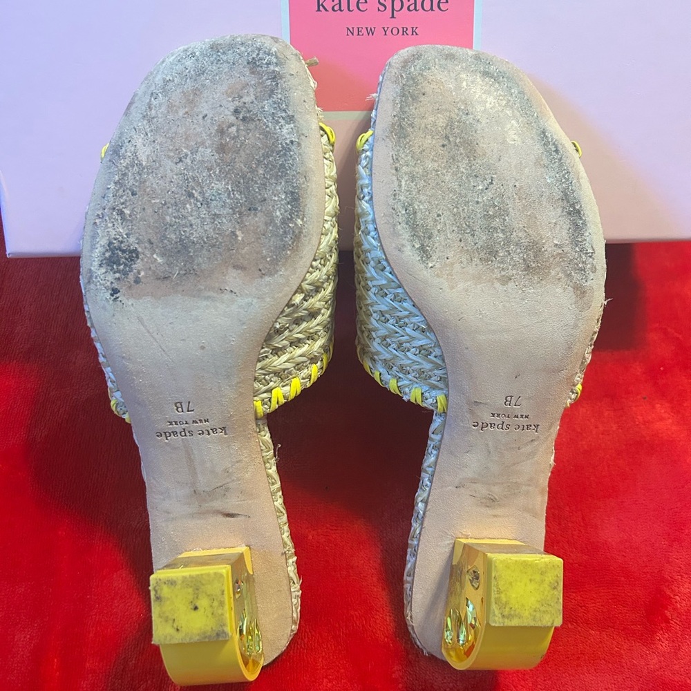 Kate Spade Woven Mules with Yellow Accents - Picture 3 of 4